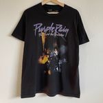 PRINCE Black Purple Rain Prince And The Revolution Short Sleeve Graphic Band Tee Size L Photo 1