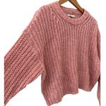 American Eagle  Oversized Chunky Knit Crewneck‎ Sweater Pink Size Small Photo 4