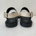 Aquatalia | Joni Leather Sporty Slingback Sandals in Eggshell Ivory Sz 9M Photo 9
