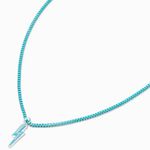 Icing  Lightning Bolt Pendant Necklace Blue Photo 0