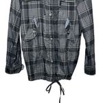 Free People We The Free Plaid Jacket Women’s Small Hooded Drawstring Grunge Photo 3