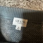 Le lis Gray Blue Checkered Smiley Pattern Sweater Photo 4