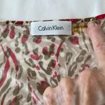 Calvin Klein  size M multi colored red/tan/white/brown pleated front tank top EUC Photo 2