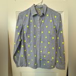Like New Boden The Classic Striped Shirt with Neon Size 6 Blue Photo 0