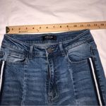 Black Label Size 5 28 Small Jeans Skinny Blue Raw Edge Stretch Racer Stripes Photo 3