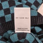 Daydreamer  Checkerboard Crop Sweater Teal‎ Black Long Sleeve Knit Women's XS Photo 5
