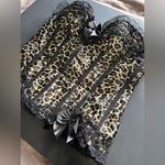 VAACODOR Women’s Leopard Print Corset Side Zip Back Tie Lace Bows Sz XXL Y2K EUC Black Photo 2