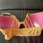 PINK - Victoria's Secret PINK Victoria’s Secret brand. Closes/clasp in front. Size 32C Yellow Strappy Bra Photo 9