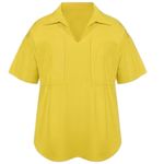 NWT ~ 2 Piece Yellow Pantsuit Blouse & Pants Casual Outfit ~ Womens Plus Size 3X Photo 2