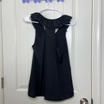 Lush Clothing EUC Lush women’s solid black ruffle neck racerback blouse‎ tank small Photo 4