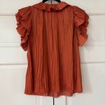 Ulla Johnson Elli Top Satin Blouse Shirt Orange Size 2 As Seen On TV Pleated Tie Photo 11