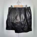 Joie  Orlanda black drape studded lamb leather mini skirt Size 00 Photo 3