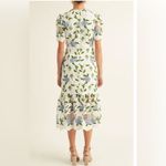 Just Me  Embroidered Lace white/Blue Floral Midi Dress size Medium Photo 14