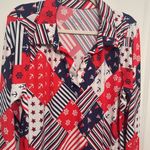 D & Co Beach Coverup Dress Patriotic Nautical USA Boat Size Large Pink Photo 7
