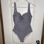 Nip Tuck Swim Sorrento Stripe Joanne Swimsuit Womens 10 Ruched Slimming 1 Pc Black Photo 1