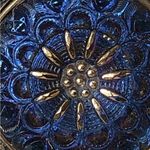 Amy Kahn Russell Bronze Art Deco Ring | Unique Statement Piece Blue Size 8 Photo 3