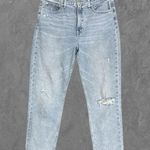 Gap | High Rise Destructed Cigarette Denim Jeans Light Wash Indigo Size 12 31R Photo 1
