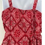 LIFE Bandana Babydoll Womens Top Sz M Red Festival Paisley Retro Americana Size M Photo 7