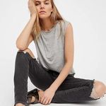 Levi's 721 High Rise Skinny Distressed Split Knee Black Washed Jeans Size 28 Photo 21