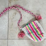 A&B Girls Neon Cotton Pouch Tote Crossbody White Photo 0