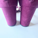 Lulus Social Scene Berry Purple Suede Ankle Strap Heels Women's Size 8 Photo 8