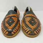 Colorful Leather Huaraches Size MX 5 US 7.5 Women Sandals Green Tan Photo 2