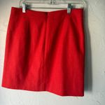 J.Crew Red Wool Blend Pencil Skirt Size 8 Business Casual Office Work Academia Photo 2