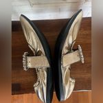 Free People Leather Gemini Ballet Flat Gold 7.5 Photo 4