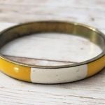Vintage Bracelet / Bangle Cream & Honey Yellow Photo 2