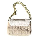 ZARA Quilted Shearling Shoulder Bag Tan Photo 6