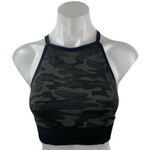 SoulCycle SOUL Black Camo Army Military Racerback Yoga Athletic Sports Bra Crop Top Size 6 Photo 0