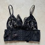 Victoria's Secret NWOT  Dream Angels Black Sexy Floral Front Bow Bra Bralette Photo 3