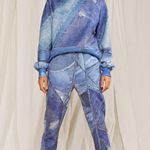 Cynthia Rowley EUC  DIXIE DENIM PRINTED SWEATPANTS - DENIM Sz XS Photo 1