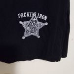 Packing Iron Cowgirl Justice L Capped Sleeves Top in Black White Size L Photo 3