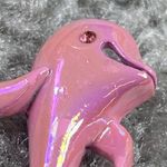 Pink Dolphin Pin Brooch Tiny, Shade of Pink Color Vintage Jewelry Sea Ocean Photo 5