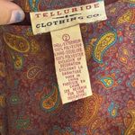 Vintage Red Teal Paisley Paneled Beaded Fringe Mini Skirt Blue Size 2 Photo 4