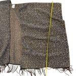 Woolrich  Women's Leopard Print Fringe Poncho Wrap Brown One Size Photo 2