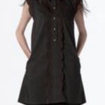 Dear Creatures Mini Dress Trinette Raven Eyelet Lace Poplin Size Small Black Photo 0