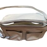 Marni Bandolier Crossbody Bag Gray Leather Silvertone Hardware Zip Top Messenger Photo 6