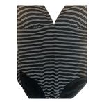 CHAPS Womens Black/White Striped One Piece Halter Swimsuit, Size 18 Photo 2