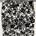 Liz Claiborne 16 A Line Skirt Black White Floral Whimsygoth Career Modern Slit Photo 0