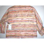 Womens 4 Worth New York Coral Tweed Jacket NWT $648 White Beige Double Zipper Orange Photo 4