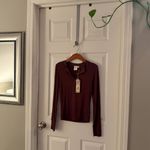 White Crow NWT Buckle  Jasmine Rib Top Brown Long Sleeve Tee Henley Shirt XS Photo 1