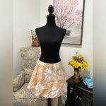 American Eagle  Outfitters Asymmetrical A-Line Skirt in White and Orange Photo 1