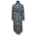 ZARA EUC Abstract Print Belted Shirt Dress Blue Black White Long Sleeve XS Photo 1