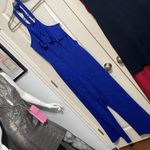 Bebe 💖 NWT Royal Blue Wide Leg Glitter Halter Jumpsuit Photo 2
