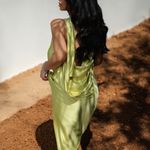 ZARA  maxi dress zwcollection satin flowy Sleeveless Lime  evening party wedding Photo 12