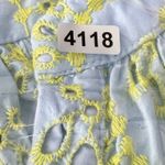 Devotion Twins Amorgos Women's Blue & Yellow Eyelet Embroidered‎ Dress Photo 6