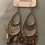 C Womens Pierced Dangle Earrings Silver Tone 2.5” H New Photo 4