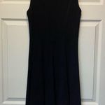 Ralph Lauren  Dress Sleeveless Black Brown Lamb Leather Trim Size 10 Photo 5